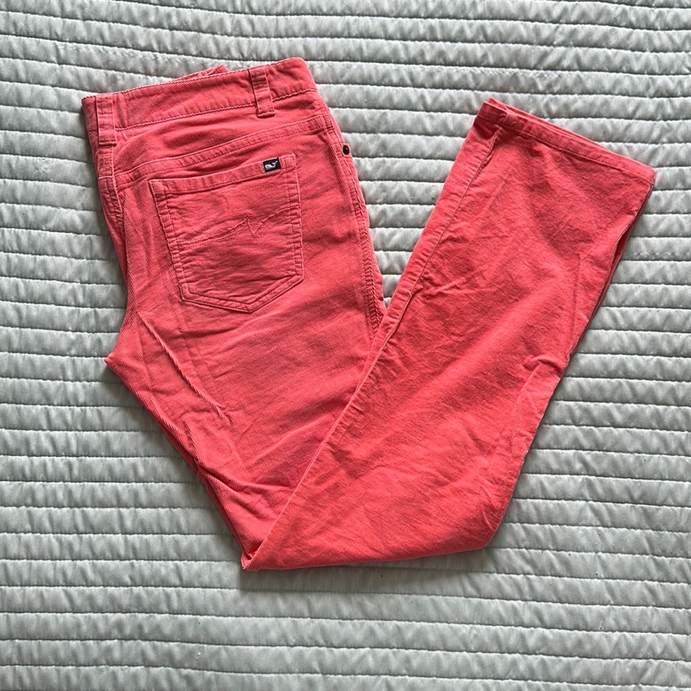 Vineyard Vines coral corduroys